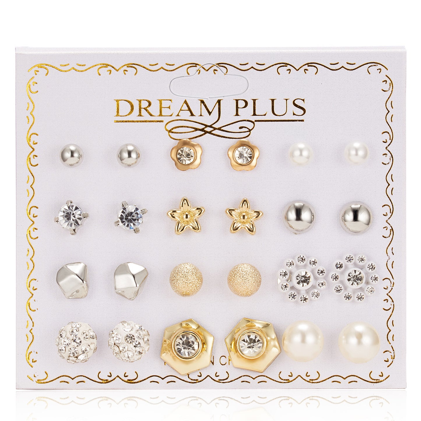 Card Personalized Pairs Flower Ball Zircon Earrings