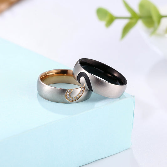 Accessories Korean Style Fashion Stitching Peach Heart Lover Rings