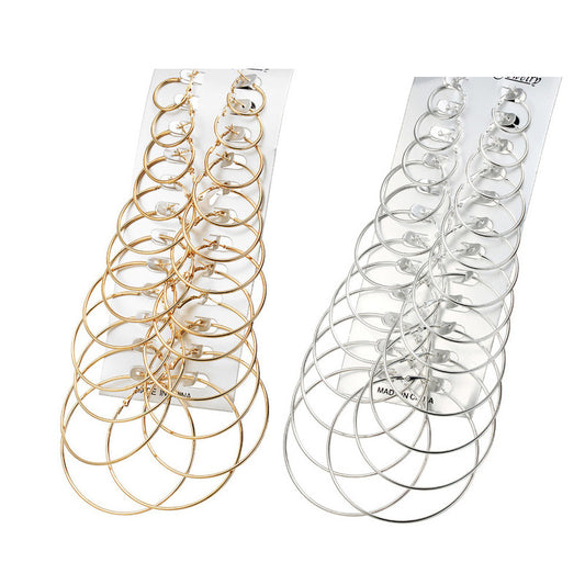 Punk Pairs Of Metal Big Hoop Earrings