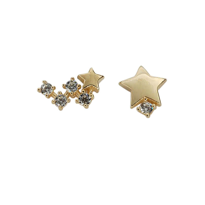 Across Sterling Sier Gold Plated Asymmetric Earrings