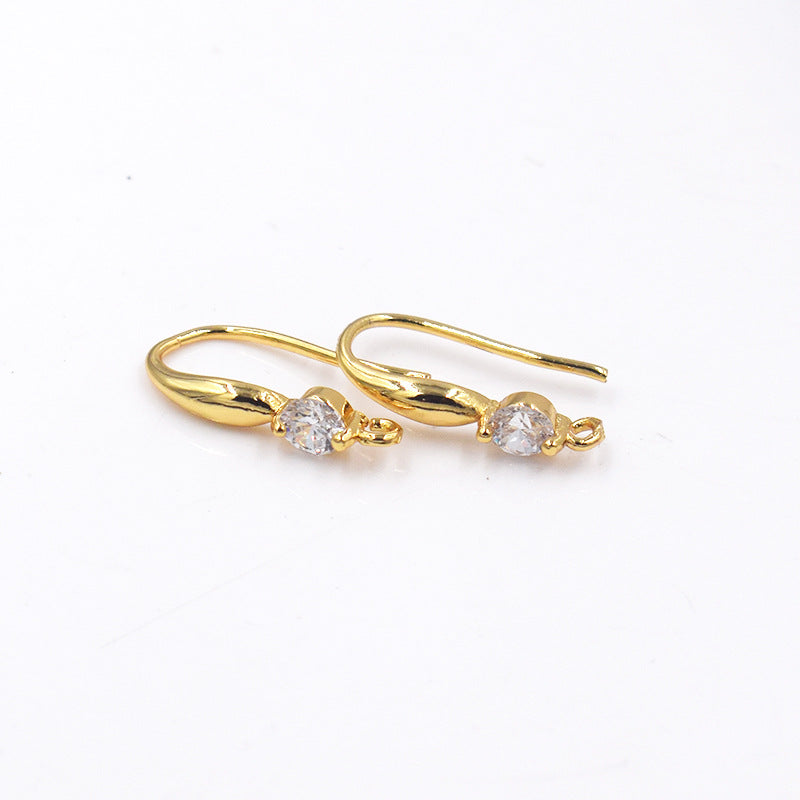 Pearl Accessories Gold Ear Hook Inlaid Zircon Earrings