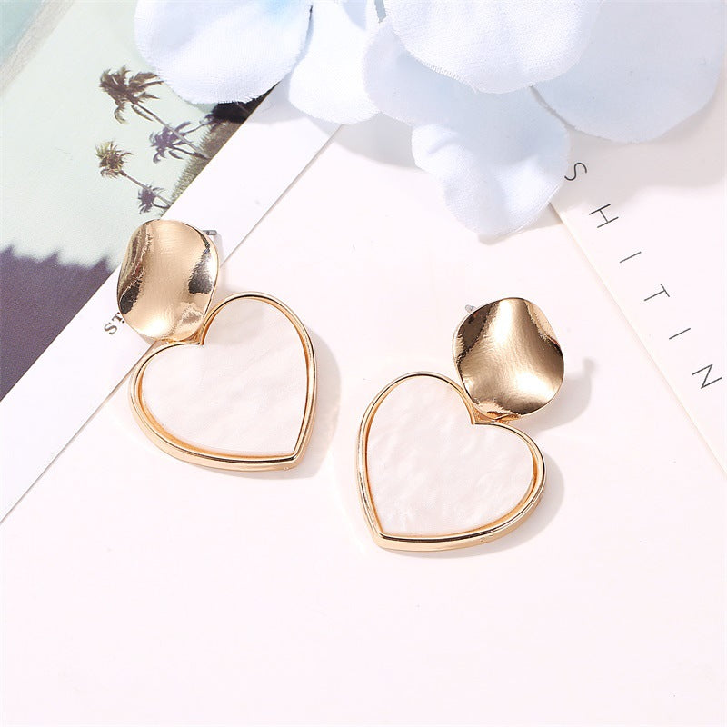 Cute Simple Geometric Heart Shape Personality Hollow Earrings