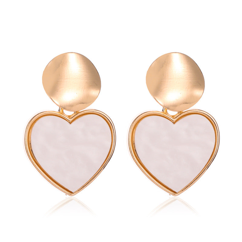 Cute Simple Geometric Heart Shape Personality Hollow Earrings