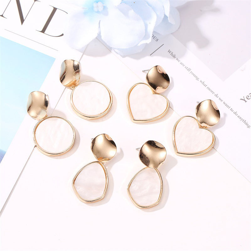 Cute Simple Geometric Heart Shape Personality Hollow Earrings