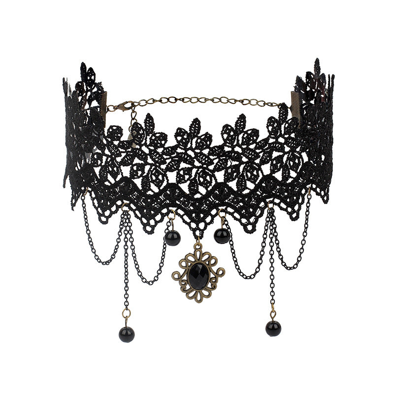 Accessories Halloween Tassel Lace Collar Gothic Necklaces