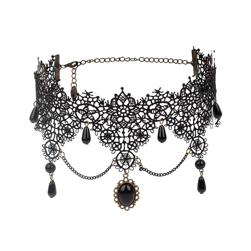 Accessories Halloween Tassel Lace Collar Gothic Necklaces