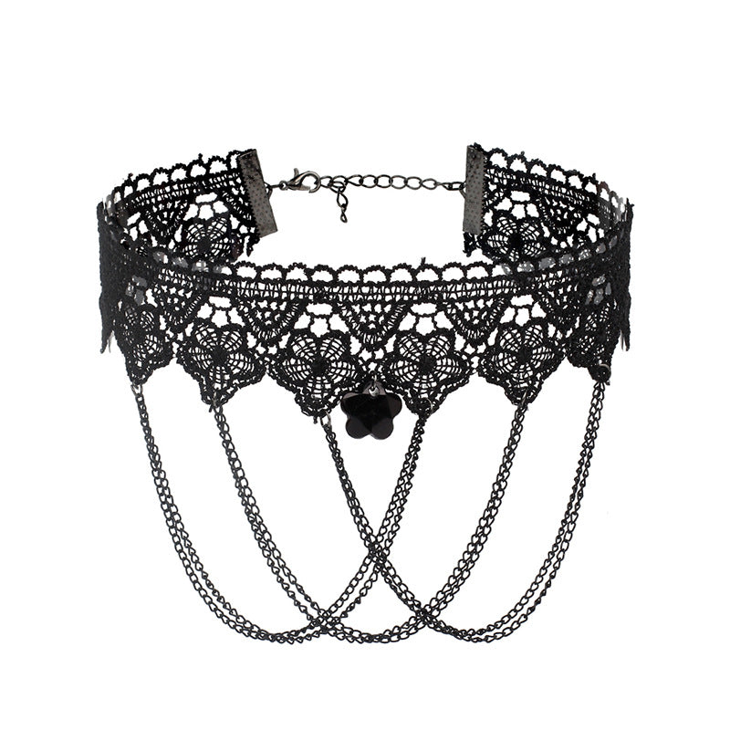 Accessories Halloween Tassel Lace Collar Gothic Necklaces