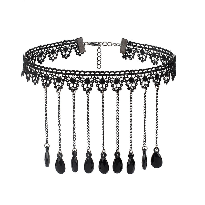 Accessories Halloween Tassel Lace Collar Gothic Necklaces