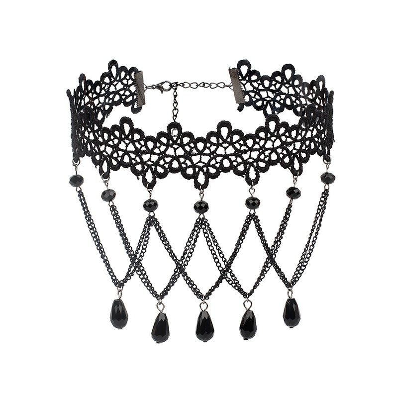 Accessories Halloween Tassel Lace Collar Gothic Necklaces