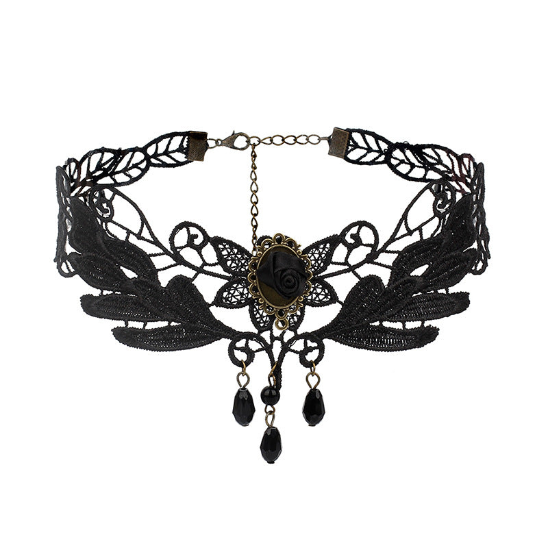 Accessories Halloween Tassel Lace Collar Gothic Necklaces