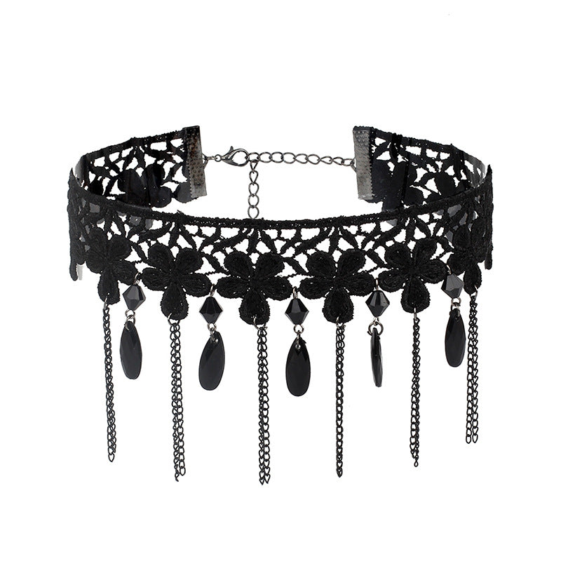 Accessories Halloween Tassel Lace Collar Gothic Necklaces