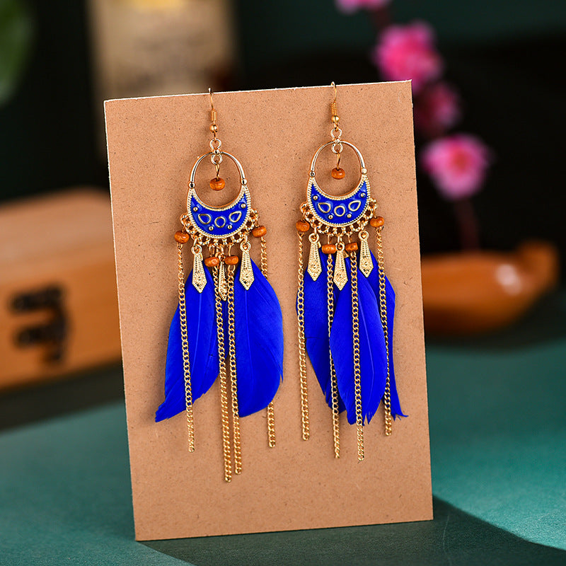 Fashion Geometric Dripping Feather Your Daisy Earrings