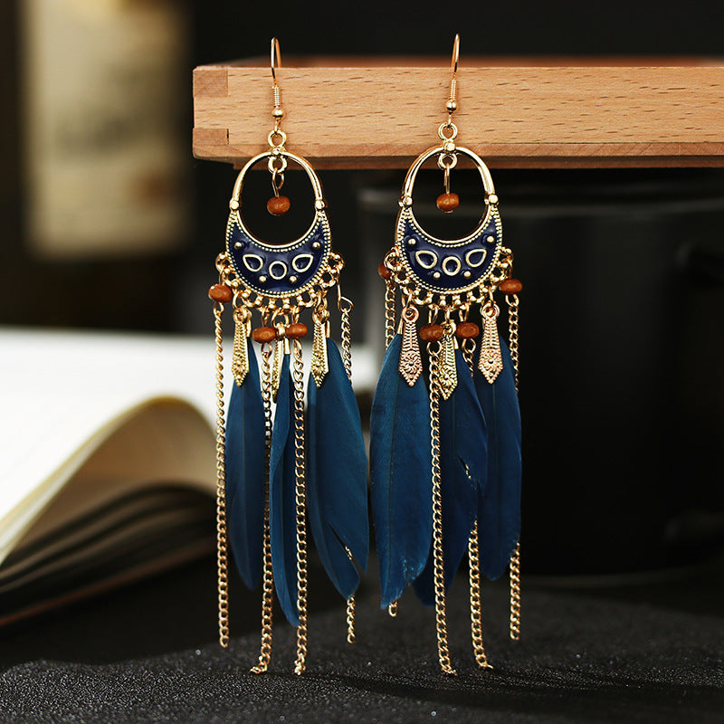 Fashion Geometric Dripping Feather Your Daisy Earrings