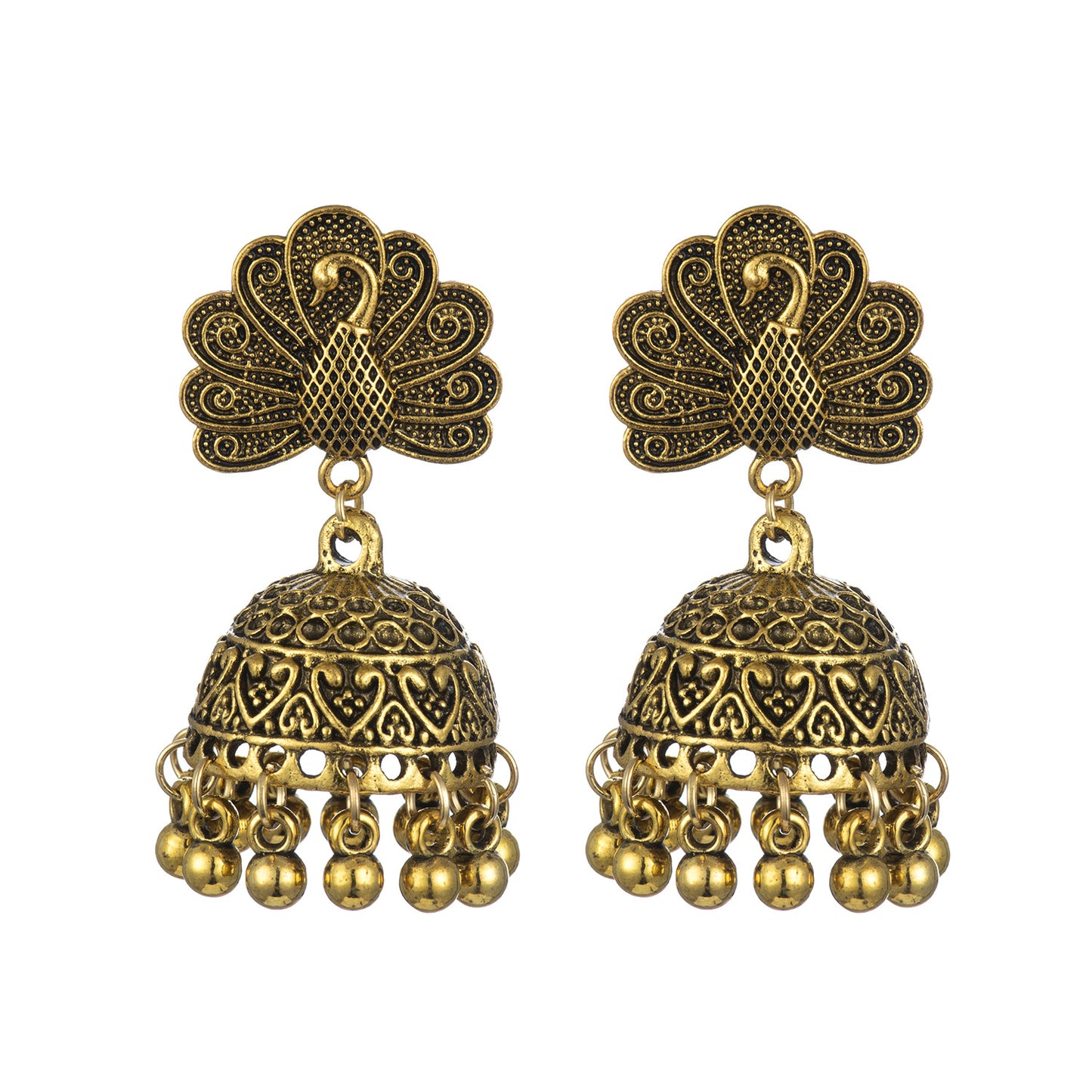 Fashion Alloy Creative Ornament Peacock Open Earrings