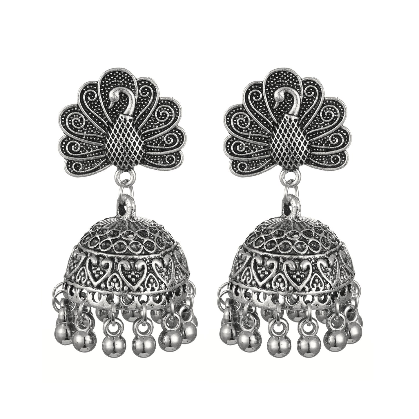 Fashion Alloy Creative Ornament Peacock Open Earrings