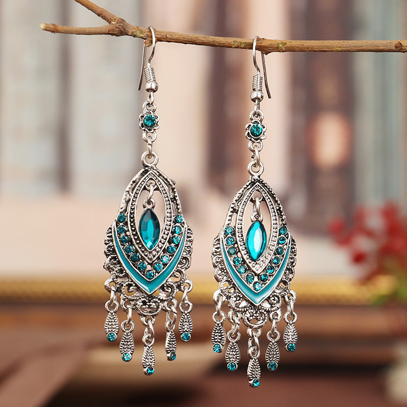 Water Drop Chinese Style Elegant Female Vintage Earrings