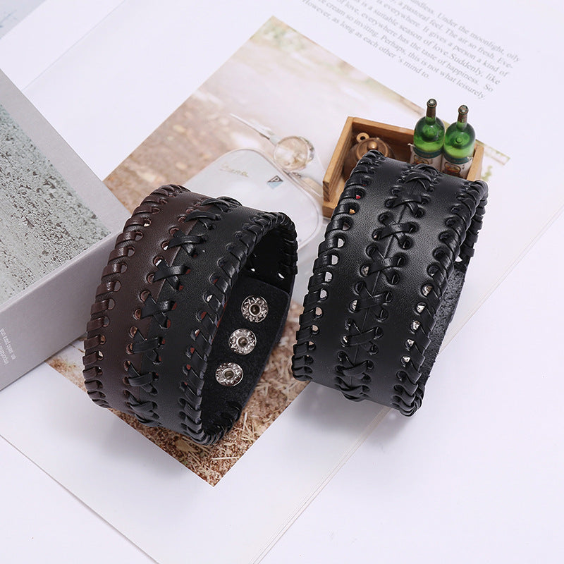 Accessories Punk Cattle Leather Handmade Weave Bracelets