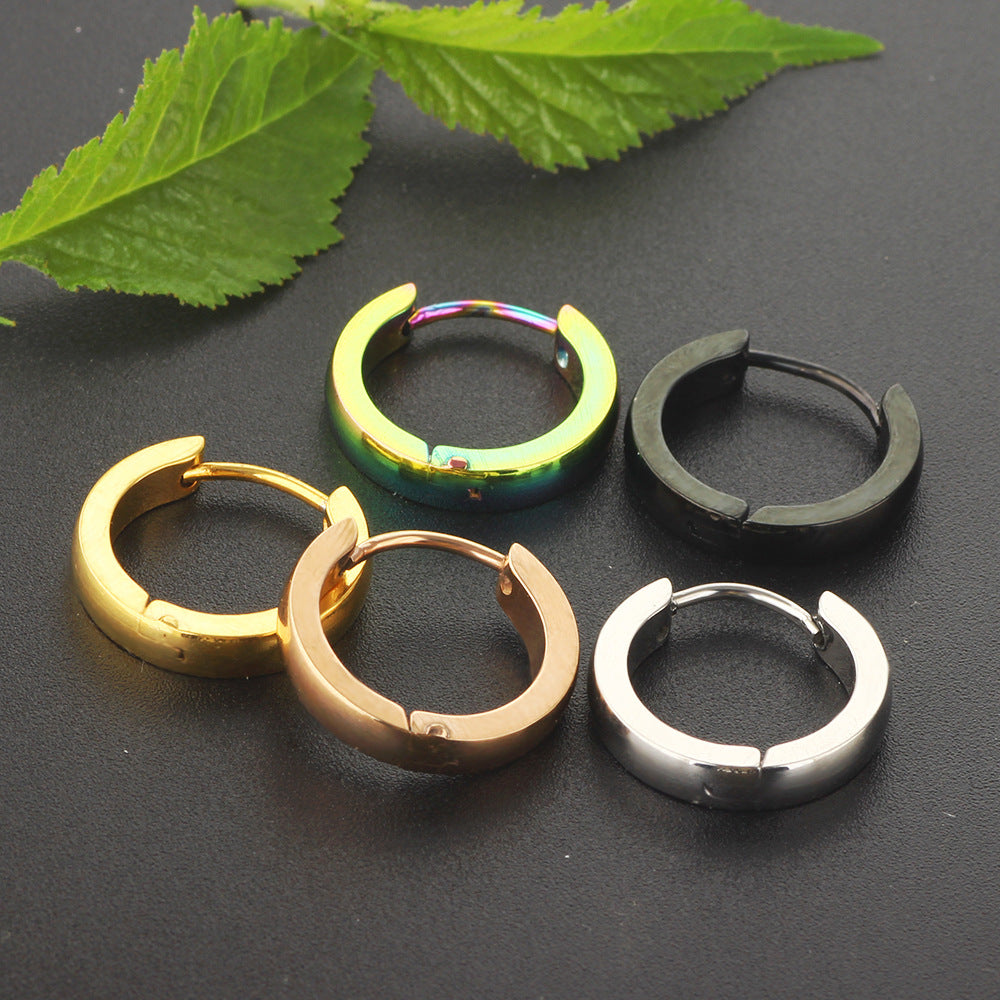 Men's Elegant Titanium Steel Ornament Curved Rings