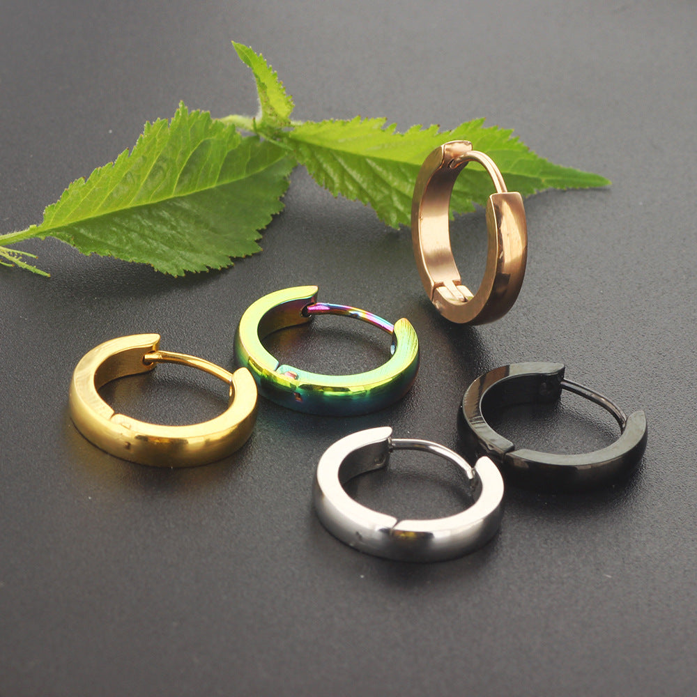 Men's Elegant Titanium Steel Ornament Curved Rings