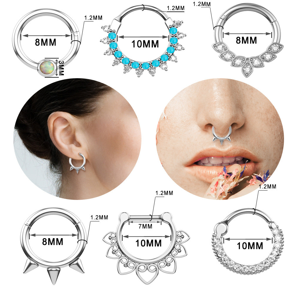 Hot Stainless Steel Zircon Nose Piercing Earrings