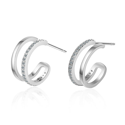 Women's Simple Compact Half Circle Ear Refined Earrings