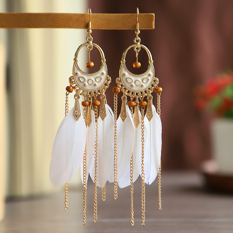 Fashion Geometric Dripping Feather Your Daisy Earrings