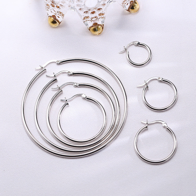 Round Sterling Sier Circular Simple Accessories Rings