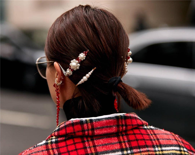 Solid Color Pomegranate Red Crystal Fish Earrings