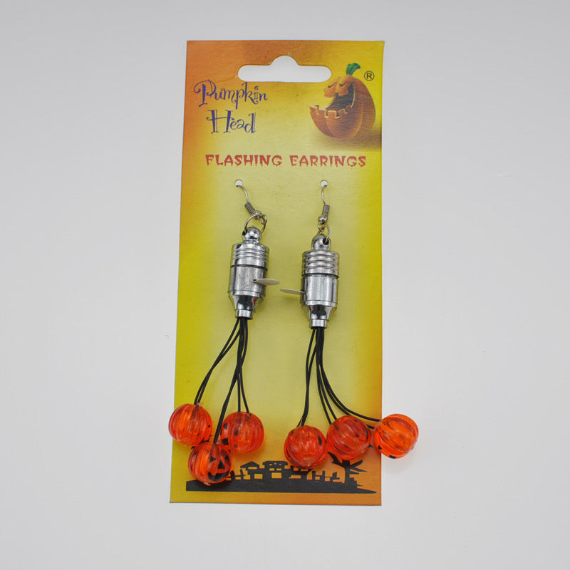 Halloween Party Decorations Light Skull Atmosphere Earrings