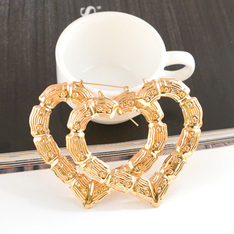 Exaggerated Golden Big Circle Hip Hop Earrings