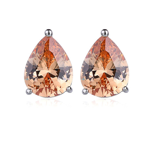 Crystal Copper Inlaid Gold Plated Daily Earrings