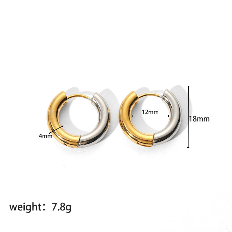 Titanium Steel Solid Gold Stainless Mixed Earrings