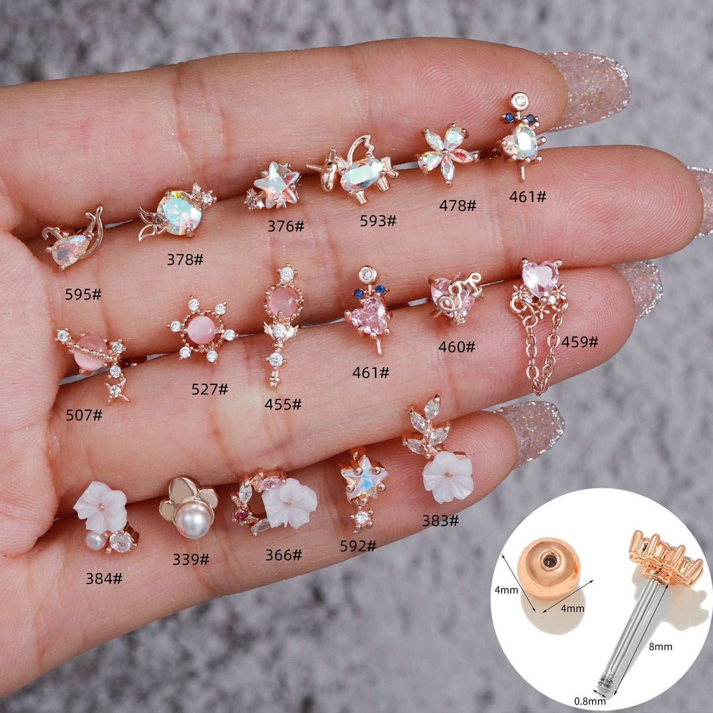 Simple Flower Design Fresh Sweet Super Fairy Stainless Earrings