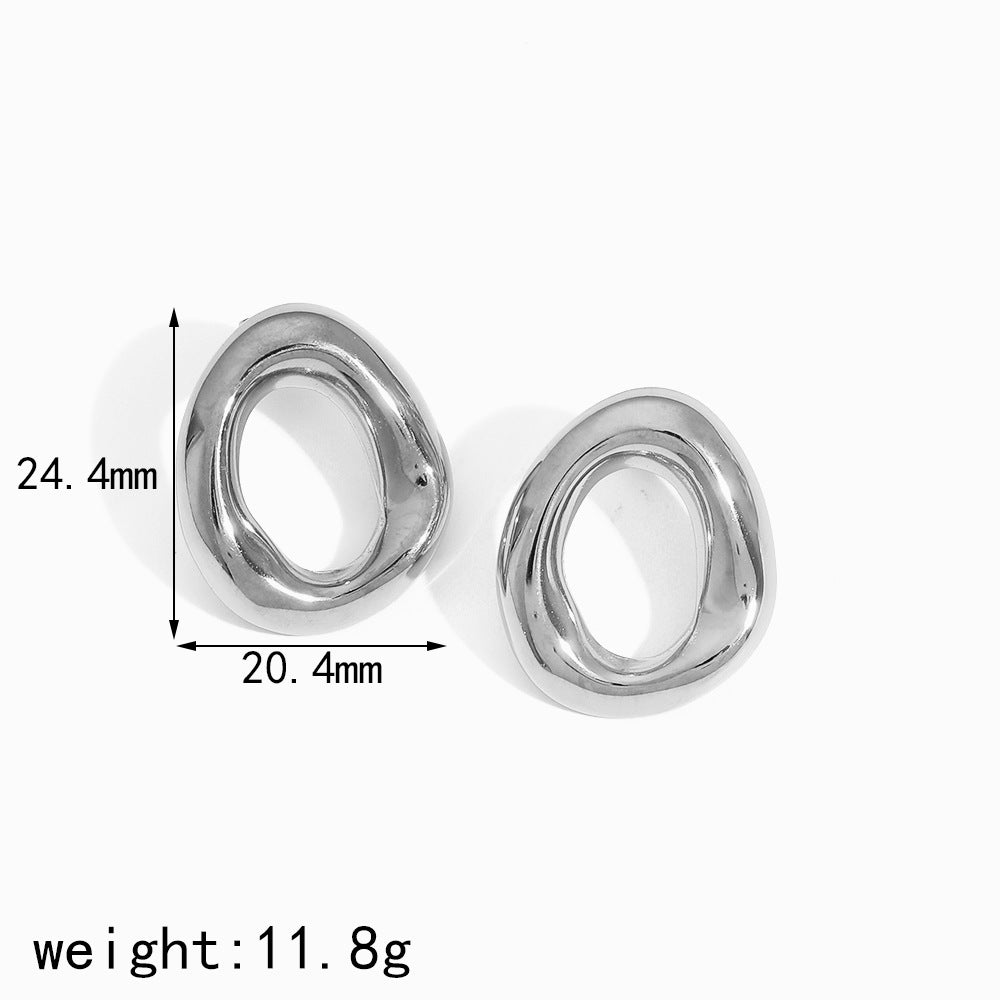 Irregular Circles Titanium Steel Female Personality High Rings