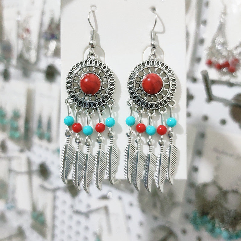 Ethnic Style Minority Scenic Spot Turquoise Earrings