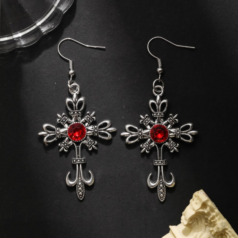 Women's Style Retro Dark Punk Cross Ear Earrings