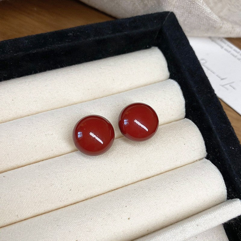 Red Dripping Oil Love Heart Minority Fashion Temperament Earrings