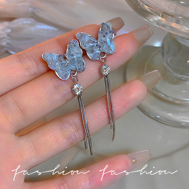 Unique Design Light Luxury High-grade Ice Crystal Earrings