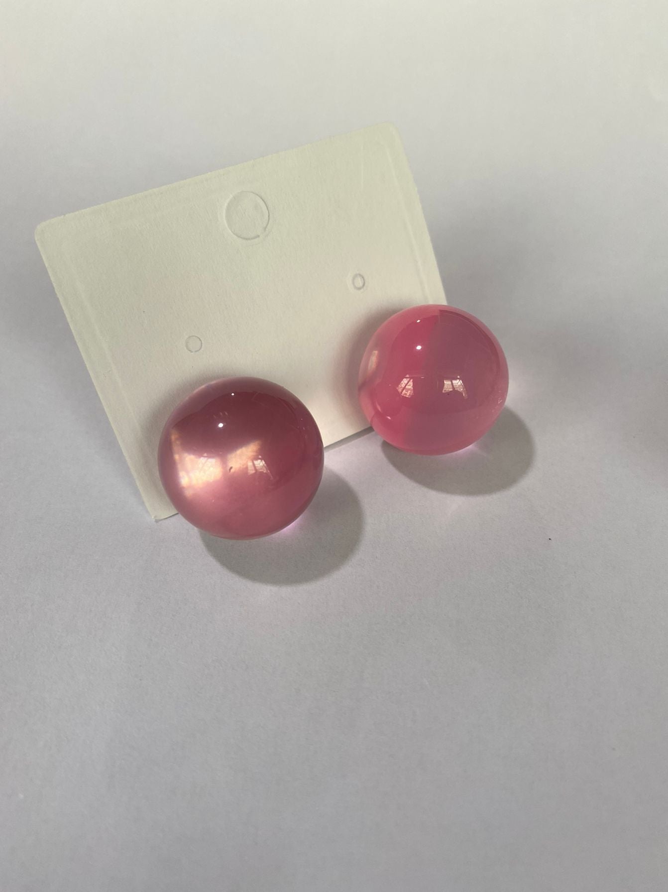 Summer Blue Pink Ball Fresh Ear Earrings