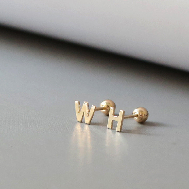 Simple Gold Screw Do Not Pick Earrings