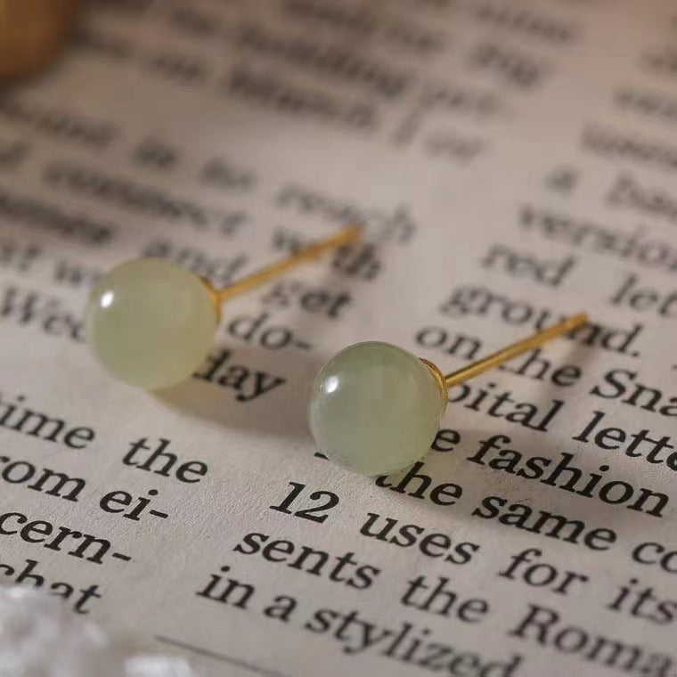 Jade Ear Simple Light Luxury Small Earrings