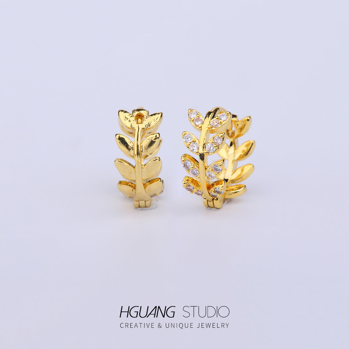 Micro Inlaid Zircon Ear Bone Plant High Sense Earrings