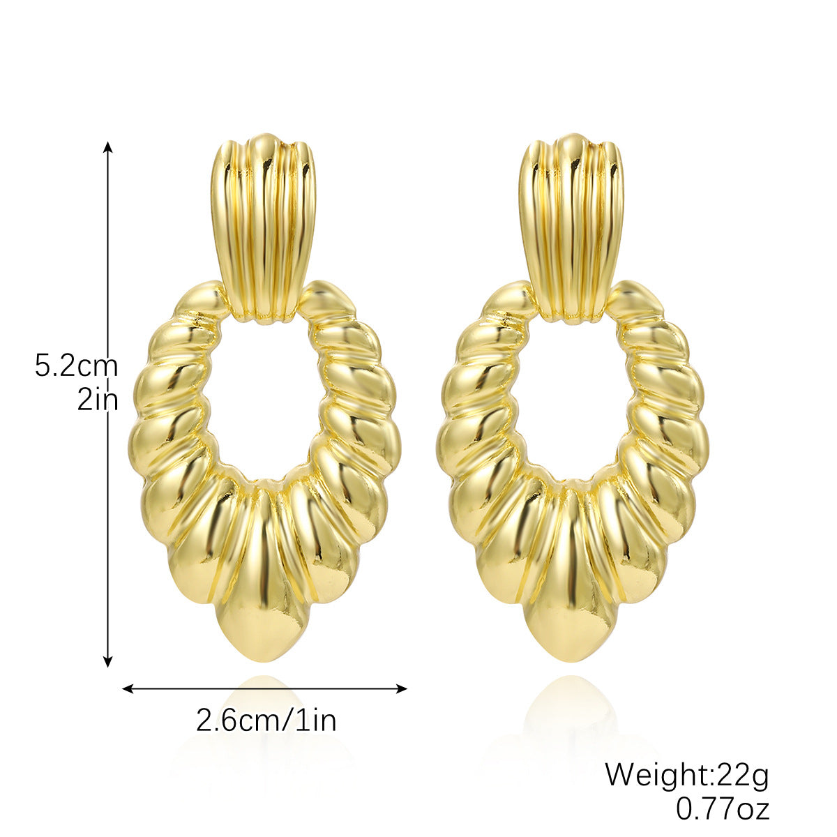 Metallic Simple Exaggerated Temperamental High-grade Metal Earrings