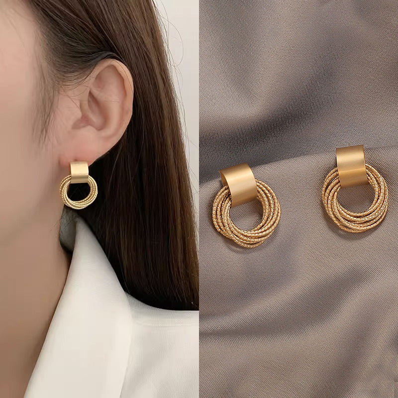 Sier Needle Korean Simple Design High-grade Earrings