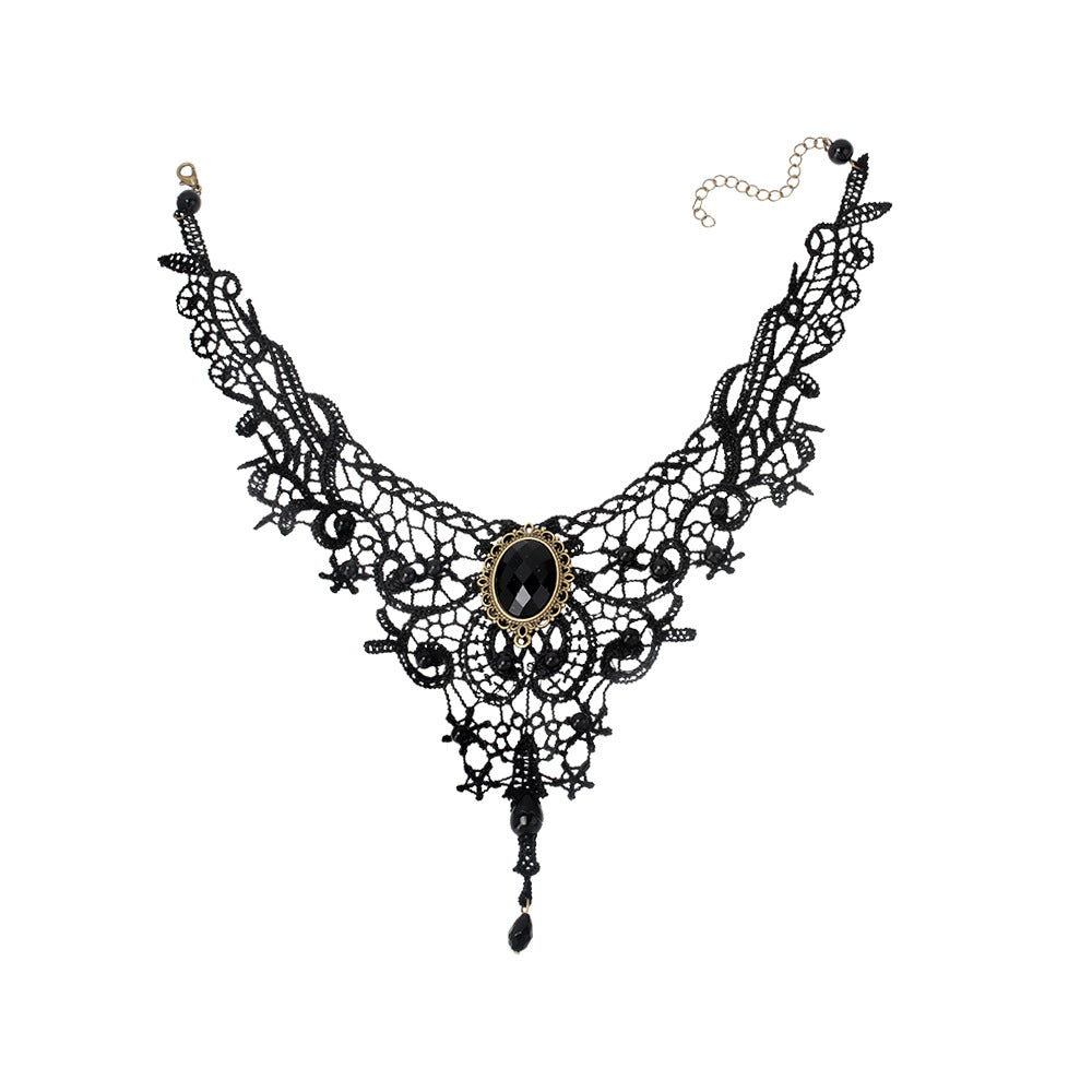 Accessories Halloween Tassel Lace Collar Gothic Necklaces