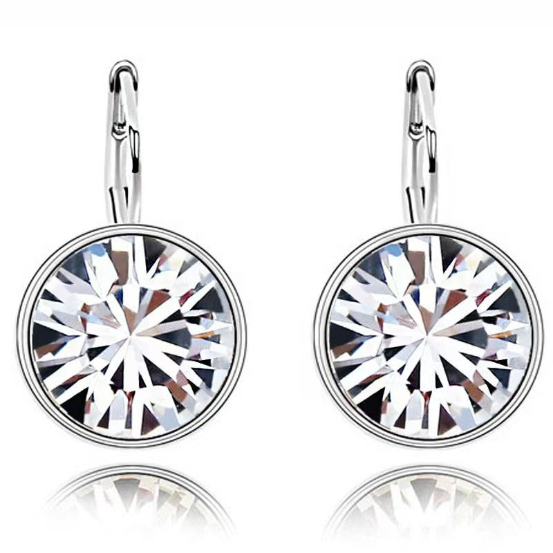 Women's Copper Round Rhinestone Simple Jewelry Earrings