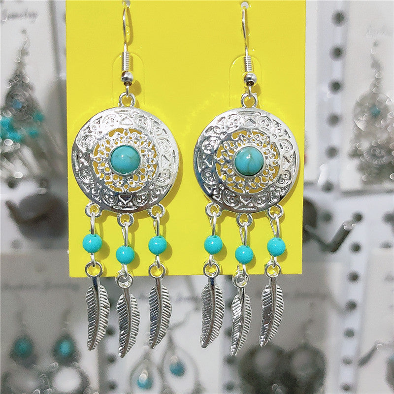 Ethnic Style Minority Scenic Spot Turquoise Earrings