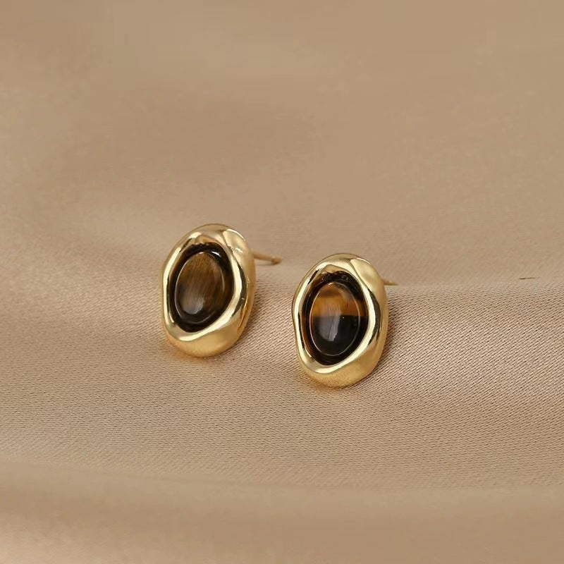 Women's Tigereye For Retro Graceful Ear Ornaments Earrings