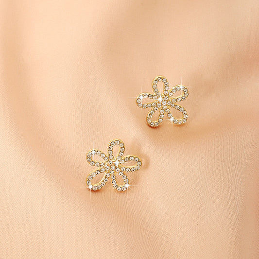 Style Sier Pin Flower Fashion Simple Earrings