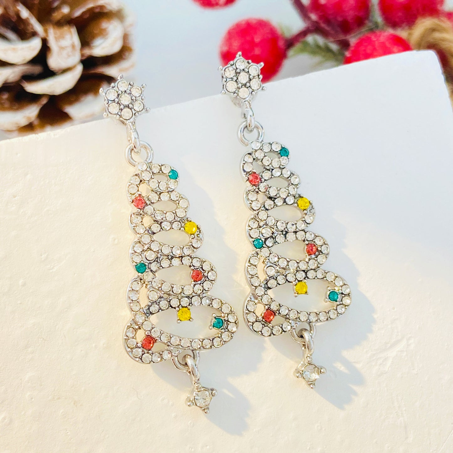 Women's Christmas Tree Light Luxury High-grade Temperament Earrings